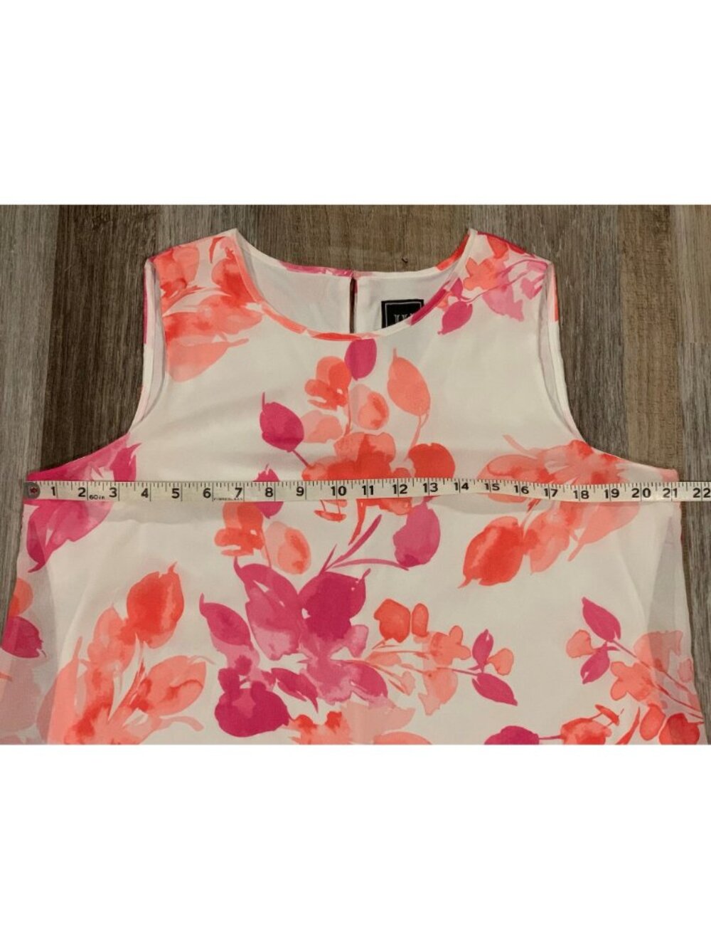 JH Jessica Howard Sleeveless Shift Dress Sz 14 Floral Lined Keyhole Pink Orange - Picture 10 of 16